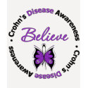 Crohn's Disease Believe Awareness Butterfly t-shirts
