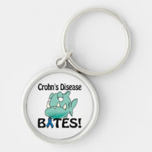 Crohns Disease BITES (blue) Key Chains