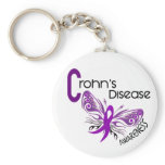 Crohn's Disease BUTTERFLY 3 keychains