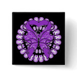 Crohn's Disease Butterfly Circle of Ribbons buttons