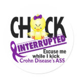 Crohn's Disease Chick Interrupted 2 stickers