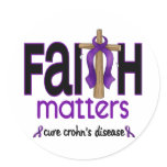 Crohns Disease Faith Matters Cross 1 stickers