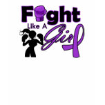 Crohn's Disease Fight Like A Girl Silhouette t-shirts