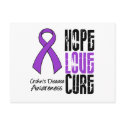 Crohn's Disease Hope Love Cure Ribbon postcards