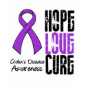 Crohn's Disease Hope Love Cure Ribbon t-shirts