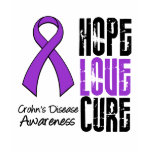 Crohn's Disease Hope Love Cure Ribbon t-shirts