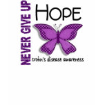 Crohn's Disease Never Give Up Hope Butterfly 4.1 t-shirts