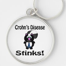 Crohns Disease Stinks Skunk Awareness Design Key Chains