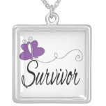 Crohn's Disease Survivor Butterfly Ribbon necklaces