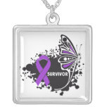 Crohns Disease Survivor Tattoo Butterfly necklaces