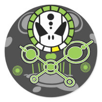 Crop Circle Skull Round Sticker