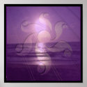 Crop Circle Sunset (purple collage) posters