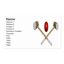 Croquet Clubs And Ball Business Card
