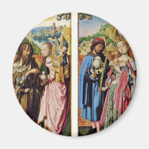 Cross-Altar Scene, Left Wing: The Hll. John The Ba Refrigerator Magnet