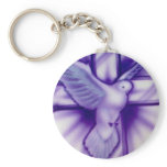 Cross and Dove Keychain