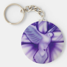 Cross and Dove Keychain