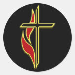 CROSS AND FLAME STICKER