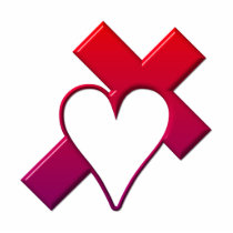 Cross and heart #1 ( 3-D Red / purple ) Photo Cutout