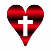 Cross and heart #3 ( Cross inside red heart ) Acrylic Cut Outs