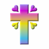 Cross and hearts #2 ( 3-D pastel ) Cut Out