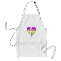 Cross and hearts #5 ( 3-D pastel ) Aprons