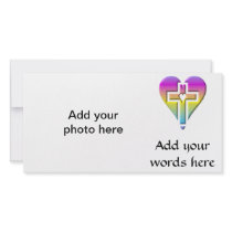 Cross and hearts #5 ( 3-D pastel ) Photo Card Template