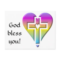 Cross and hearts #5 ( 3-D pastel ) Post Cards