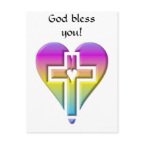 Cross and hearts #5 ( 3-D pastel ) Post Card