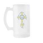 CROSS AND PEACE SIGN mugs