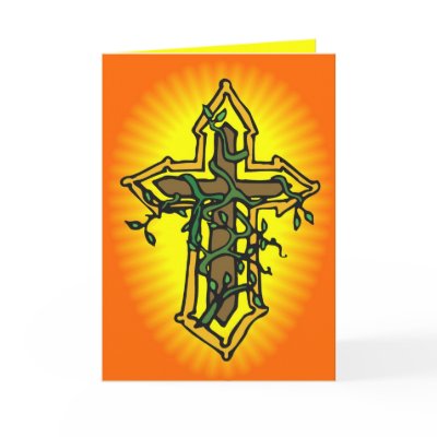 Cross and Vine Easter Card Greeting Card by AuntBetsy