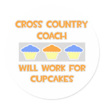 Cross Country Coach ... Will Work For Cupcakes stickers