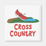 Cross Country Running Fridge Magnet