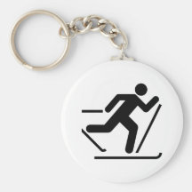 Cross Country Ski Symbol Keychain