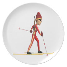 Cross Country Skiier Plate