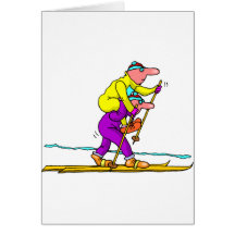 Cross country skiing greeting cards