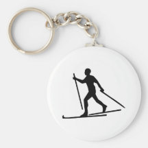 Cross Country Skiing Keychain