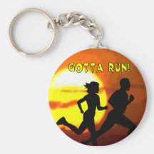 CROSS COUNTRY STAMP MOTTO - GOTTA RUN! KEYCHAINS