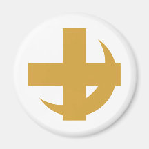 Cross & Crescent Gold Magnets