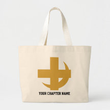 Cross & Crescent Gold Tote Bags
