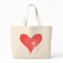 Cross/Heart Tote Bag