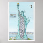 Cross section illustration of Statue of Liberty posters