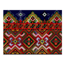 Cross Stitch Embroidery Postcard