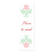 Cross stitch floral pattern bookmark business card templates