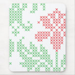 Cross stitch floral pattern mousepads