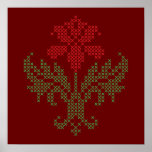 Cross stitch floral pattern posters