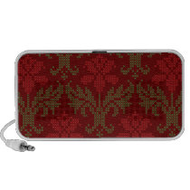 Cross stitch floral pattern mini speaker
