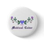 Cross Stitch Print Medical Coder buttons