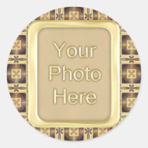Cross Stitch Round Sticker