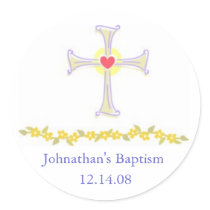 Cross with Heart Stickers