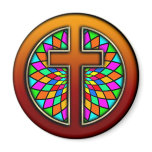 CROSS WITH STAINED GLASS magnets